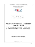 Poor customer relationship management a case study in nhi long JSC 