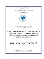 Nâng cao sự hài lòng của khách hàng cá nhân đối với chất lượng dịch vụ tại ngân hàng thương mại cổ phần xuất nhập khẩu việt nam 