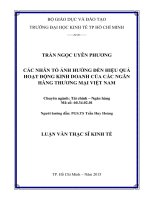 Các nhân tố ảnh hưởng đến hiệu quả hoạt động kinh doanh của ngân hàng thương mại việt nam 