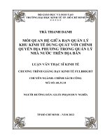 Mối quan hệ giữa ban quản lý khu kinh tế dung quất với chính quyền địa phương trong quản lý nhà nước trên địa bàn 