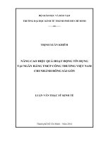 Nâng cao hiệu quả hoạt động tín dụng tại ngân hàng thương mại cổ phần công thương việt nam   chi nhánh đông sài gòn 