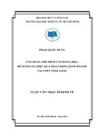 Ứng dụng thẻ điểm cân bằng (BSC) để đánh giá hiệu quả hoạt động kinh doanh tại VNPT vĩnh long 