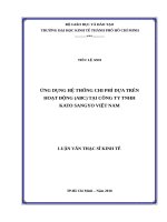 Ứng dụng hệ thống chi phí dựa trên hoạt động (ABC) tại công ty TNHH kato sangyo việt nam 