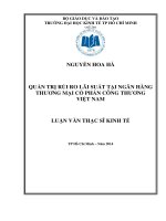 Quản trị rủi ro lãi suất tại ngân hàng thương mại cổ phần công thương việt nam 