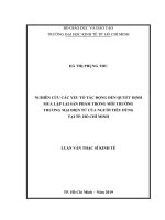 Nghiên cứu các yếu tố tác động đến quyết định mua lặp lại sản phẩm trong môi trường thương mại điện tử của người tiêu dùng tại tp  hồ chí minh 