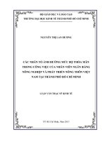 Các nhân tố ảnh hưởng mức độ thỏa mãn trong công việc của  nhân viên ngân hàng nông nghiệp và phát triển nông thôn việt nam tại thành phố hồ chí minh 
