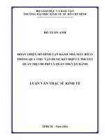 Hoàn thiện mô hình vận hành nhà máy BTCO thông qua việc vận dụng kết hợp lý thuyết quản trị chi phí và quản trị vận hành 
