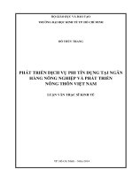 Phát triển dịch vụ phi tín dụng tại ngân hàng nông nghiệp và phát triển nông thôn việt nam 