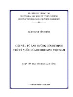Các yếu tố ảnh hưởng đến dự định trở về nước của du học sinh việt nam 