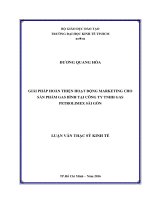 Giải pháp hoàn thiện hoạt động marketing cho sản phẩm gas bình tại công ty TNHH gas petrolimex sài gòn 