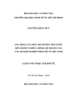 Tác động của mức độ sở hữu nhà nước đến hành vi điều chỉnh lợi nhuận của các doanh nghiệp niêm yết ở việt nam 