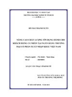 Nâng cao chất lượng tín dụng dành cho khách hàng cá nhân tại ngân hàng thương mại cổ phẩn xuất nhập khẩu việt nam 