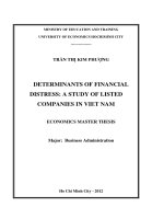 Determinants of financial distress, a study of listed companies in vietnam 