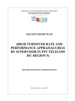 High turnover rate and performance appraisals bias by supervisor in FPT telecom JSC region 5 