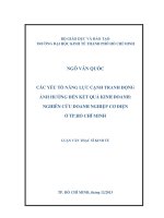 Các yếu tố năng lực cạnh tranh động ảnh hưởng đến kết quả kinh doanh , nghiên cứu doanh nghiệp cơ điện ở TPHCM , 