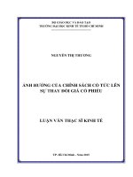 Ảnh hưởng của chính sách cổ tức lên sự thay đổi giá cổ phiếu 
