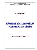 Hoàn thiện hệ thống tài khoản kế toán doanh nghiệp việt nam hiện hành 