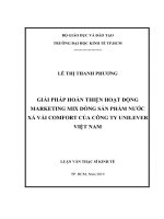 Giải pháp hoàn thiện hoạt động marketing mix dòng sản phẩm nước xả vải comfort của công ty unilever việt nam 