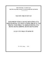 Giải pháp nâng cao sự hài lòng của khách hàng về chất lượng dịch vụ tại trung tâm phục vụ khách hàng của hãng hàng không jetstar pacific 