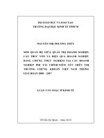 Mối quan hệ giữa quản trị doanh nghiệp, cấu trúc vốn và hiệu quả doanh nghiệp bằng chứng thực nghiệm tại các doanh nghiệp phi tài chính niêm yết trên thị trường chứng khoán việt nam 