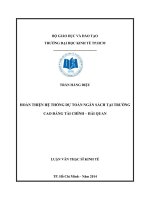 Hoàn thiện hệ thống dự toán ngân sách tại trường cao đẳng tài chính   hải quan 