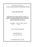Mô hình giao dịch quyền chọn cổ phiếu tại sở giao dịch chứng khoán thành phố hồ chí minh 