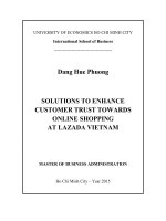 Solutions to enhance customer trust towards online shopping at lazada vietnam 