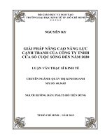 Giải pháp nâng cao năng lực cạnh tranh của công ty TNHH cửa sổ cuộc sống đến năm 2020 , luận văn thạc sĩ 