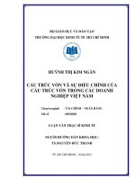 Cấu trúc vốn và sự điều chỉnh của cấu trúc vốn trong các doanh nghiệp việt nam 