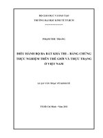 Điều hành bộ ba bất khả thi   bằng chứng thực nghiệm trên thế giới và thực trạng ở việt nam 