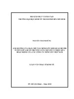 Ảnh hưởng của hạn chế tài chính lên mối quan hệ phi tuyến giữa quản trị vốn luân chuyển và hiệu quả hoạt động của các công ty niêm yết việt nam 