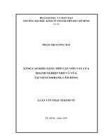 Nâng cao khả năng tiếp cận vốn vay của doanh nghiệp nhỏ và vừa tại vietcombank lâm đồng 