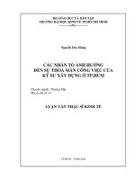 Các nhân tố ảnh hưởng đến sự thỏa mãn công việc của kỹ sư xây dựng ở TPHCM , luận văn thạc sĩ 
