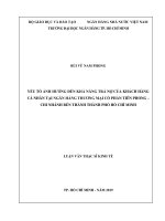 Yếu tố ảnh hưởng đén khả năng trả nợ của khách hàng cá nhân tại ngân hàng thương mại cổ phần tiên phong 