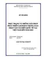 Thực trạng và những giải pháp phát triển LOGISTICS trong giao nhận vận tải biển quốc tế tại việt nam đến năm 2015 