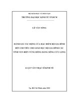Đánh giá tác động của đặc điểm hộ gia đình đến chi tiêu cho giáo dục hộ gia đình các tỉnh ven biển vùng đồng bằng sông cửu long 