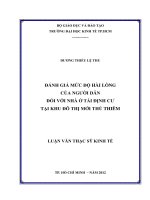 Đánh giá mức độ hài lòng của người dân đối với nhà tái định cư tại khu đô thị mới thủ thiêm , luận văn thạc sĩ 