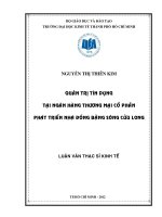 Quản trị tín dụng tại ngân hàng thương mại cổ phần phát triển nhà đồng bằng sông cửu long 