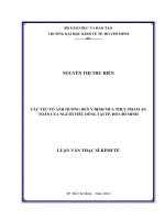 Các yếu tố ảnh hưởng đến ý định mua thực phẩm an toàn của người tiêu dùng tại tp  hồ chí minh 