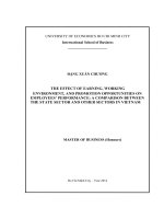 The effect of earning, working environment, and promotion opportunities on employees performance, a comparison between the state sector and other sectors in vietnam , luận văn thạc sĩ 