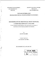 Determinants of provincial FDI in vietnam , a cross section data analysis 