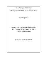Nghiên cứu các nhân tố ảnh hưởng đến ý định sử dụng ví điện tử moca trên ứng dụng grab 