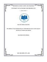The influence of psychological factors of individual investors on the target of invectors in vietnam stock market 