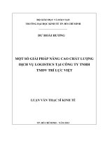 Một số giải pháp nâng cao chất lượng dịch vụ logistics tại công ty TNHH TMDV trí lực việt 