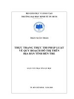 Thực trạng thực thi pháp luật về quy hoạch đô thị trên địa bàn tỉnh bến tre 