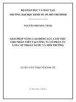 Giải pháp nâng cao động lực làm việc cho nhân viên tại công ty cổ phần tư vấn cấp thoát nước và môi trường 