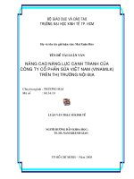 Nâng cao năng lực cạnh tranh của công ty cổ phần sữa việt nam (vinamilk) trên thị trường nội địa 