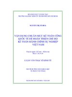 Vận dụng chuẩn mực kế toán công quốc tế để hoàn thiện chế độ kế toán hành chính sự nghiệp việt nam 