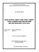 Định hướng chiến lược phát triển công nghiệp ô tô thành phố hồ chí minh đến năm 2010 