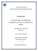 Xây dựng chiến lược kinh doanh bất động sản của công ty cổ phần savico đến 2015 